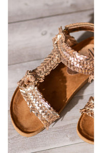 River Dance Woven Sandal in Champagne