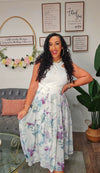D90323 Floral Tie Front Dress
