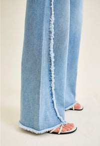 Judy Blue High Waist Retro Wide w/ Raw Twisted Outseam Jeans *PREORDER DEAL*