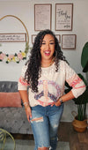Peace & Floral Long Sleeve Top