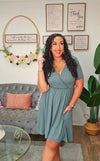 PD2376 Brushed Buttery Surplice Dress