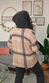 Plaid Button Down Hooded Shacket - T4962