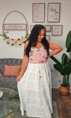 T22765 Scalloped Floral Tank