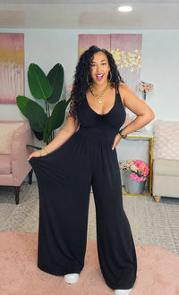 Spaghetti Strap Wide Leg Jumpsuit