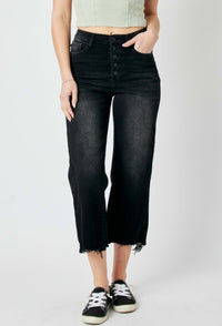 *EARLY RELEASE* High Waist Raw Hem Crop Jeans