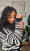 Striped knit Button Down Cardi