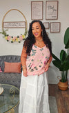 T22765 Scalloped Floral Tank