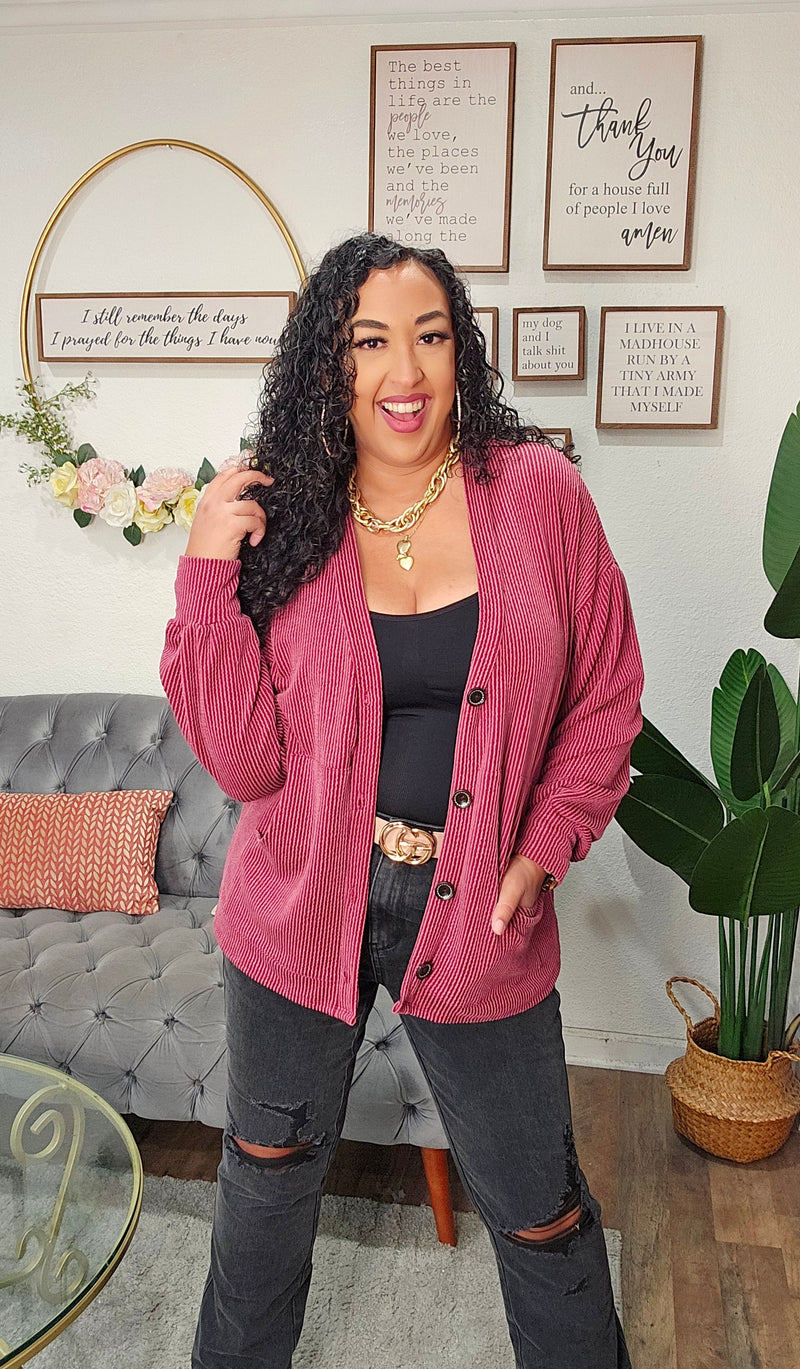 Button Front Open Knit Cardigan - T5745