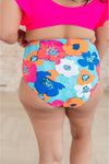 Panama Floral Print High Waisted Swim Bottoms