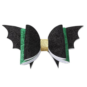 Green Bat Wings Bow