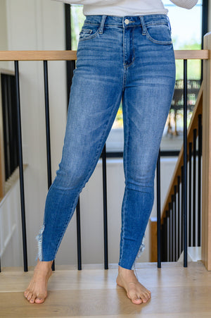 Bethany Frayed Hem Detail Skinny Jeans