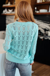 Hole In One Sheer Pointelle Knit Sweater