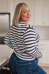 Self Improvement V-Neck Striped Sweater