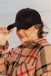 Lyla Sherpa Ball Cap in Black