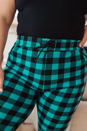 Your New Favorite Joggers in Teal Check