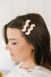 Wavy Clip Set in Cream